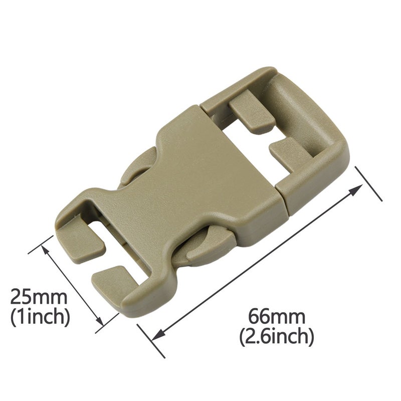 DYZD Plastic Buckle Repair Kit Quick Release Buckles No Sewing Required for Backpack Bag (4pcs Khaki,25 mm) - Image 2